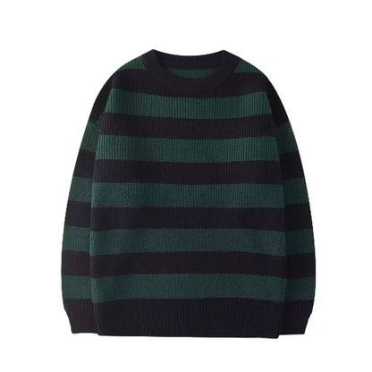 Classic Striped Knitted Sweater | Vintage Stripe Grunge Sweaters | H0NEYBEAR