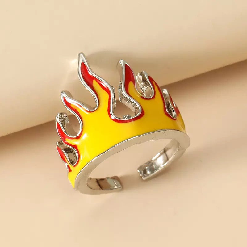 Aesthetic Flames Ring | Y2K Jewelry | h0neybear