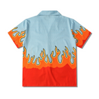 Blue Flames Shirt | Cotton Shirt | Polyester Shirt | H0neybear