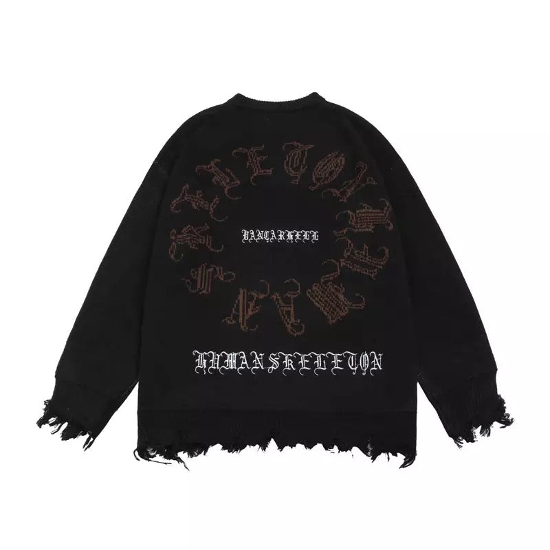 Ripped Demon Wings Sweater