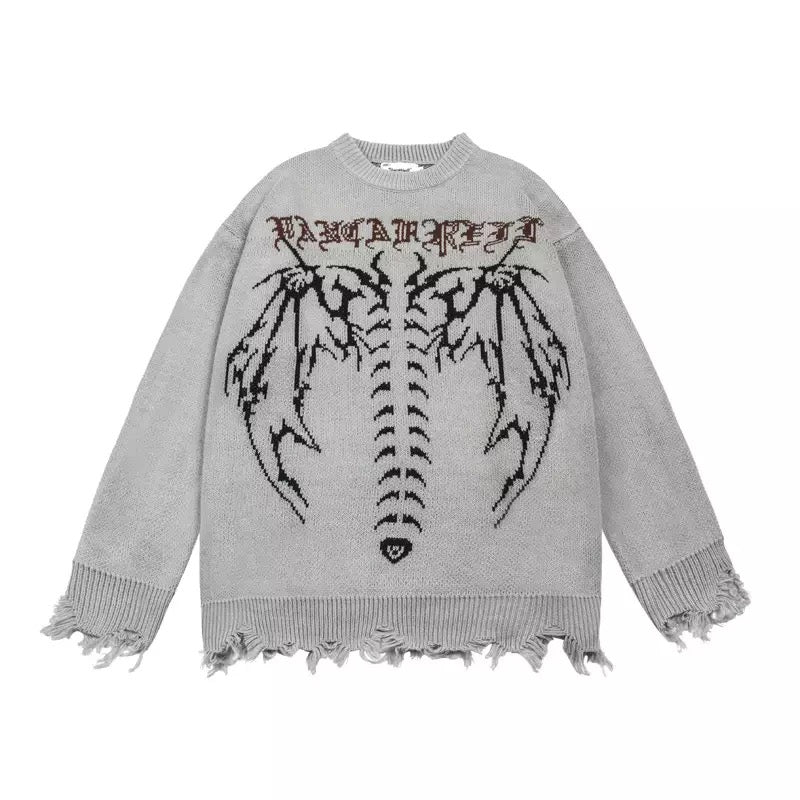 Ripped Demon Wings Sweater