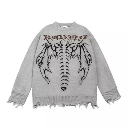 Ripped Demon Wings Sweater