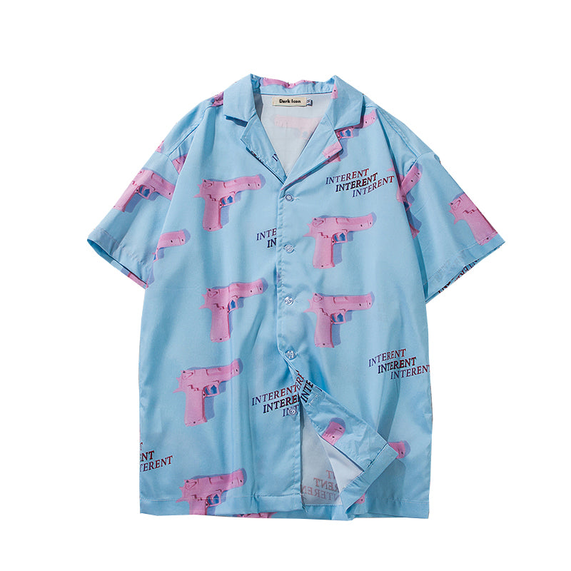 Pink Gun Shirt | Cotton And Polyester Shirt | H0neybear