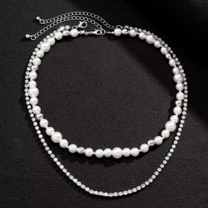 Layered Pearl Chain Combo Necklace