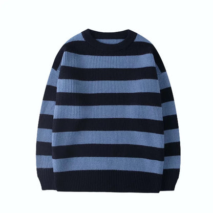 Classic Striped Knitted Sweater | Vintage Stripe Grunge Sweaters | H0NEYBEAR