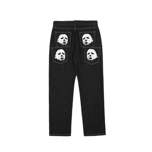 Michael Myers Print Pants | Black Jeans
