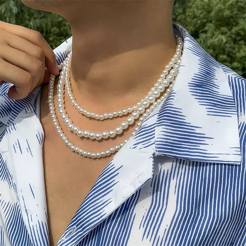 Layered 3 Piece Pearl Necklace