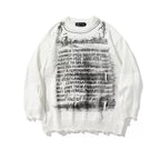 Vintage Graffiti Ripped Sweater