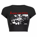 Retro Radio Silence Crop T-Shirt