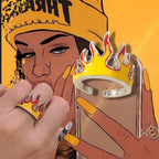 Aesthetic Flames Ring | Y2K Jewelry | h0neybear