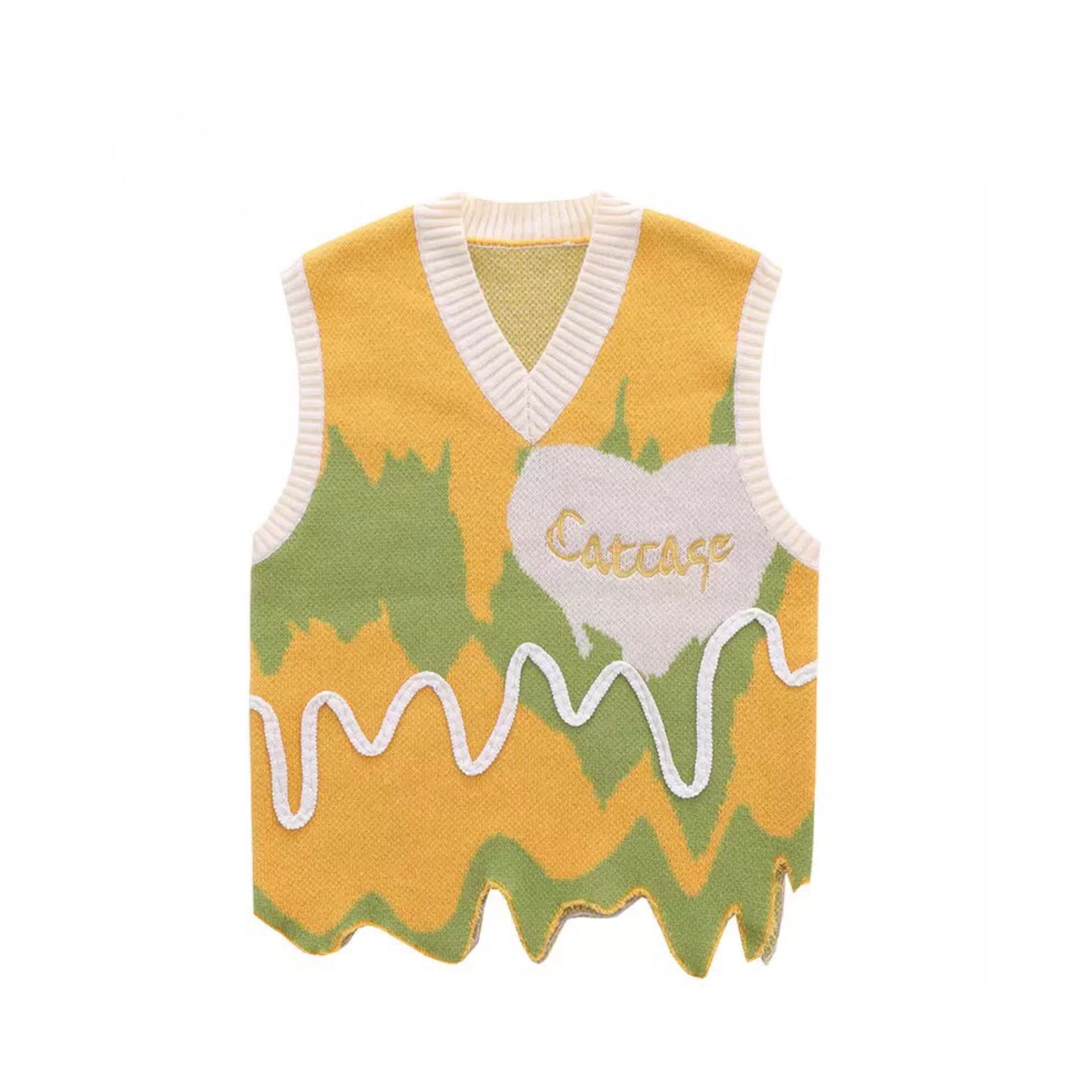 Catcase Slime Pullover Vest | Knitted Sweater Vests | Y2K Clothing | H0NEYBEAR