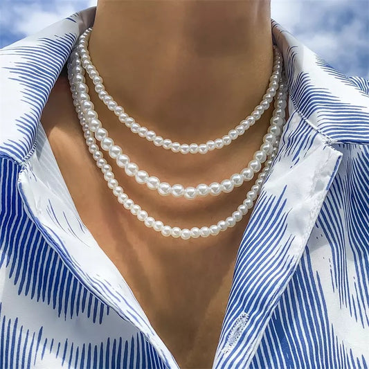 Layered 3 Piece Pearl Necklace