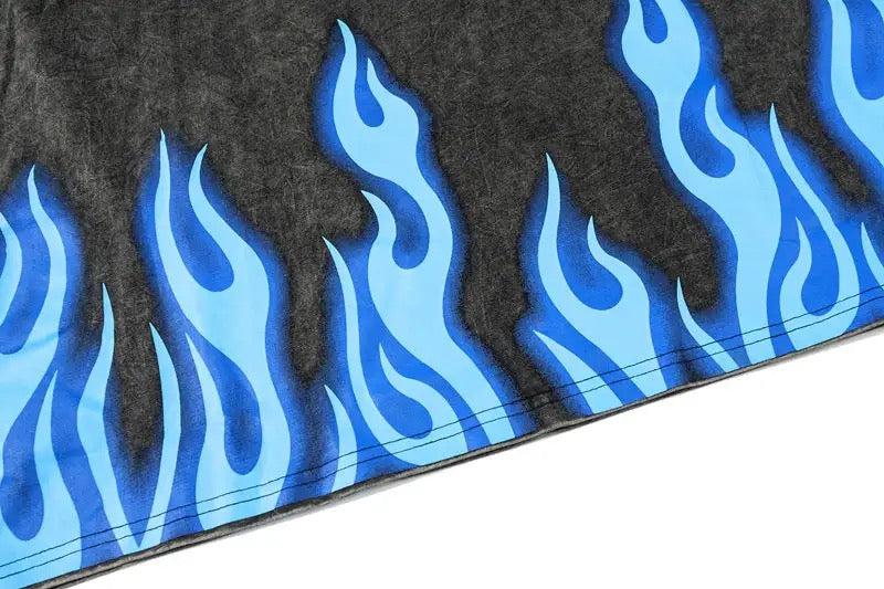 Blue Flames T-Shirt | Y2K Fire Tees | Oversized Unisex Clothing | H0NEYBEAR h0neybear Blue Flames T-Shirt | Y2K Fire Tees | Oversized Unisex Clothing | H0NEYBEAR h0neybear